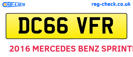 DC66VFR are the vehicle registration plates.