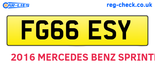 FG66ESY are the vehicle registration plates.