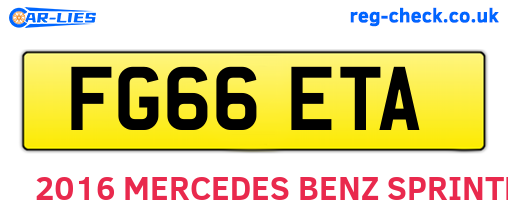 FG66ETA are the vehicle registration plates.