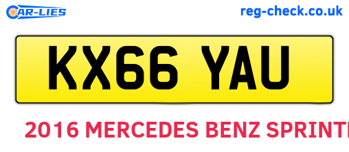 KX66YAU are the vehicle registration plates.