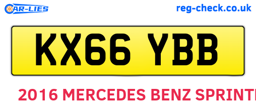 KX66YBB are the vehicle registration plates.