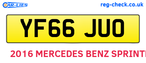 YF66JUO are the vehicle registration plates.