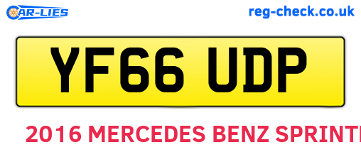 YF66UDP are the vehicle registration plates.