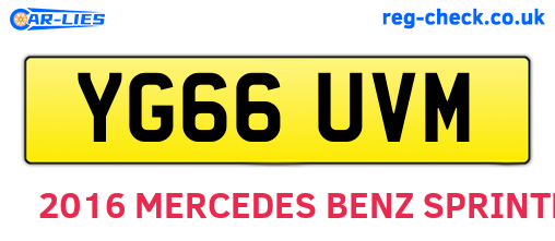 YG66UVM are the vehicle registration plates.