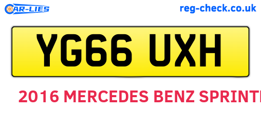YG66UXH are the vehicle registration plates.