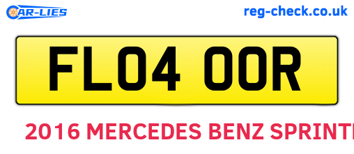 FL04OOR are the vehicle registration plates.