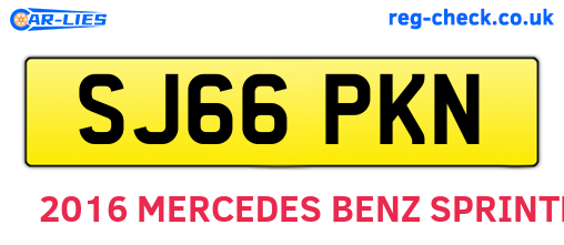 SJ66PKN are the vehicle registration plates.