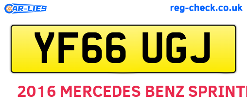 YF66UGJ are the vehicle registration plates.