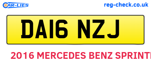 DA16NZJ are the vehicle registration plates.