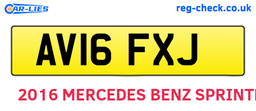 AV16FXJ are the vehicle registration plates.