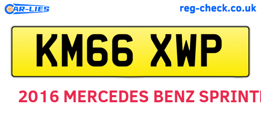 KM66XWP are the vehicle registration plates.