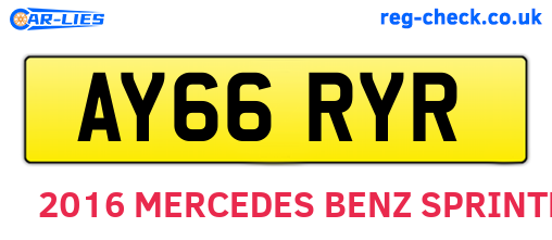 AY66RYR are the vehicle registration plates.