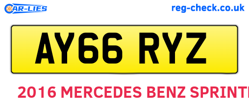 AY66RYZ are the vehicle registration plates.