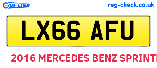 LX66AFU are the vehicle registration plates.