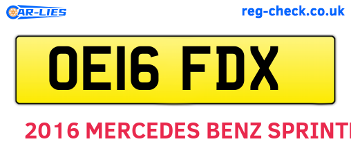 OE16FDX are the vehicle registration plates.