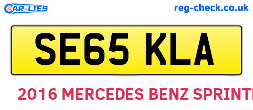 SE65KLA are the vehicle registration plates.