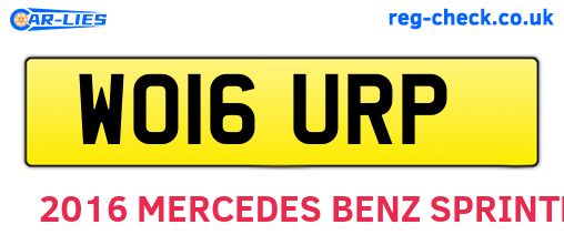 WO16URP are the vehicle registration plates.