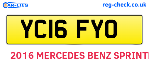 YC16FYO are the vehicle registration plates.