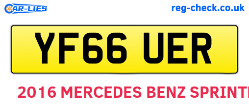 YF66UER are the vehicle registration plates.