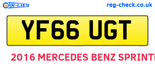 YF66UGT are the vehicle registration plates.