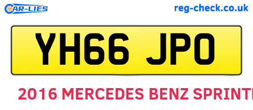 YH66JPO are the vehicle registration plates.