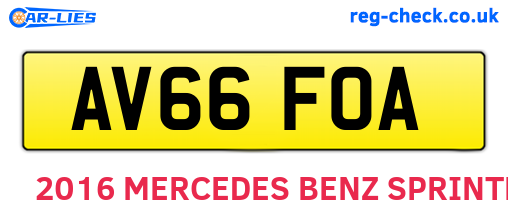 AV66FOA are the vehicle registration plates.