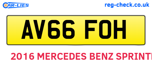 AV66FOH are the vehicle registration plates.