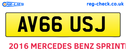 AV66USJ are the vehicle registration plates.
