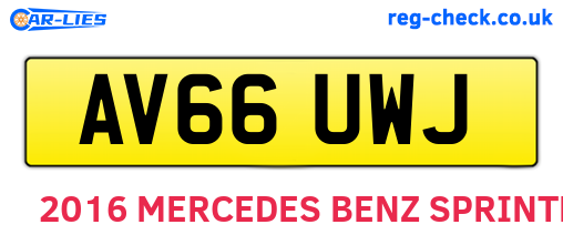 AV66UWJ are the vehicle registration plates.