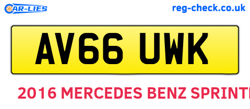 AV66UWK are the vehicle registration plates.