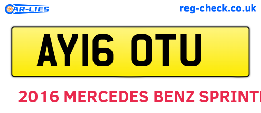 AY16OTU are the vehicle registration plates.