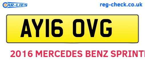 AY16OVG are the vehicle registration plates.