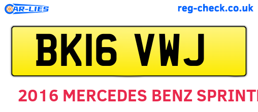 BK16VWJ are the vehicle registration plates.