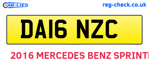 DA16NZC are the vehicle registration plates.