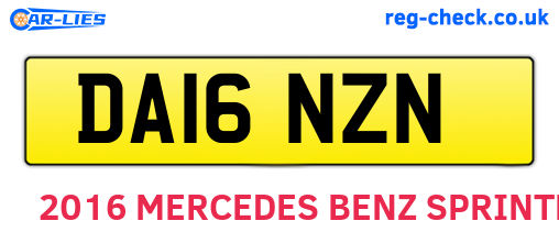 DA16NZN are the vehicle registration plates.