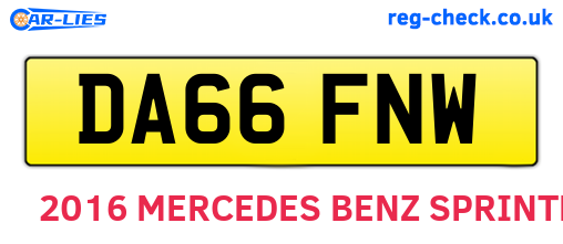 DA66FNW are the vehicle registration plates.