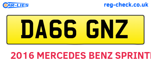DA66GNZ are the vehicle registration plates.