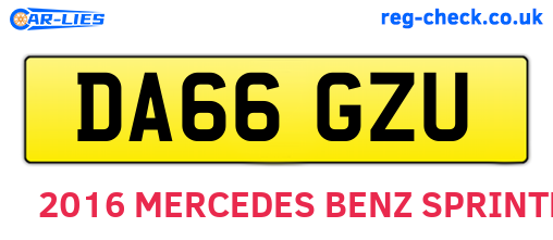 DA66GZU are the vehicle registration plates.