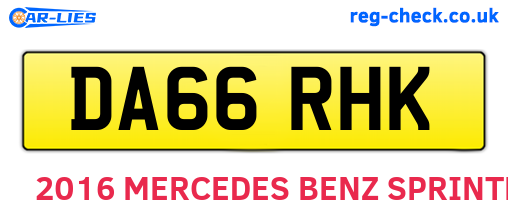 DA66RHK are the vehicle registration plates.