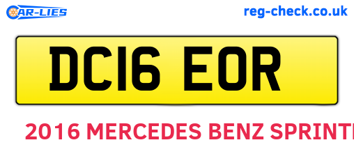 DC16EOR are the vehicle registration plates.