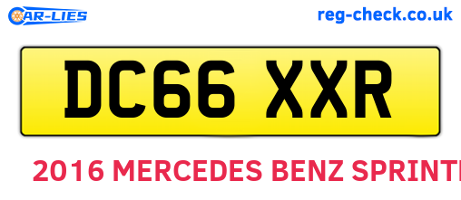 DC66XXR are the vehicle registration plates.