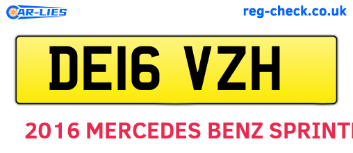 DE16VZH are the vehicle registration plates.