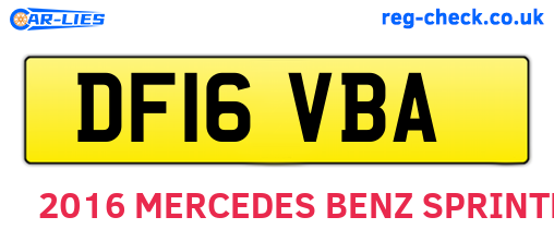 DF16VBA are the vehicle registration plates.