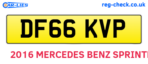 DF66KVP are the vehicle registration plates.