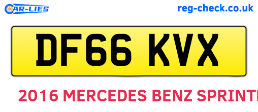 DF66KVX are the vehicle registration plates.