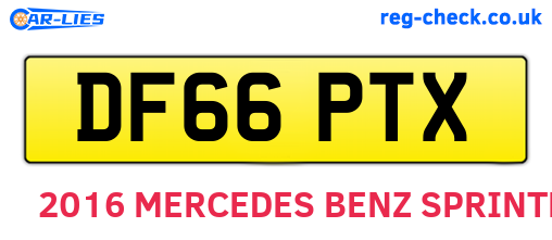 DF66PTX are the vehicle registration plates.