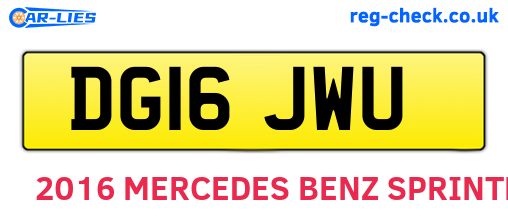 DG16JWU are the vehicle registration plates.