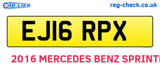 EJ16RPX are the vehicle registration plates.