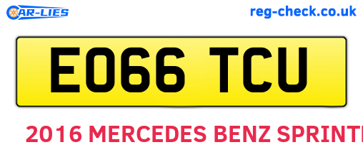 EO66TCU are the vehicle registration plates.