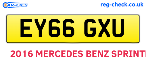 EY66GXU are the vehicle registration plates.